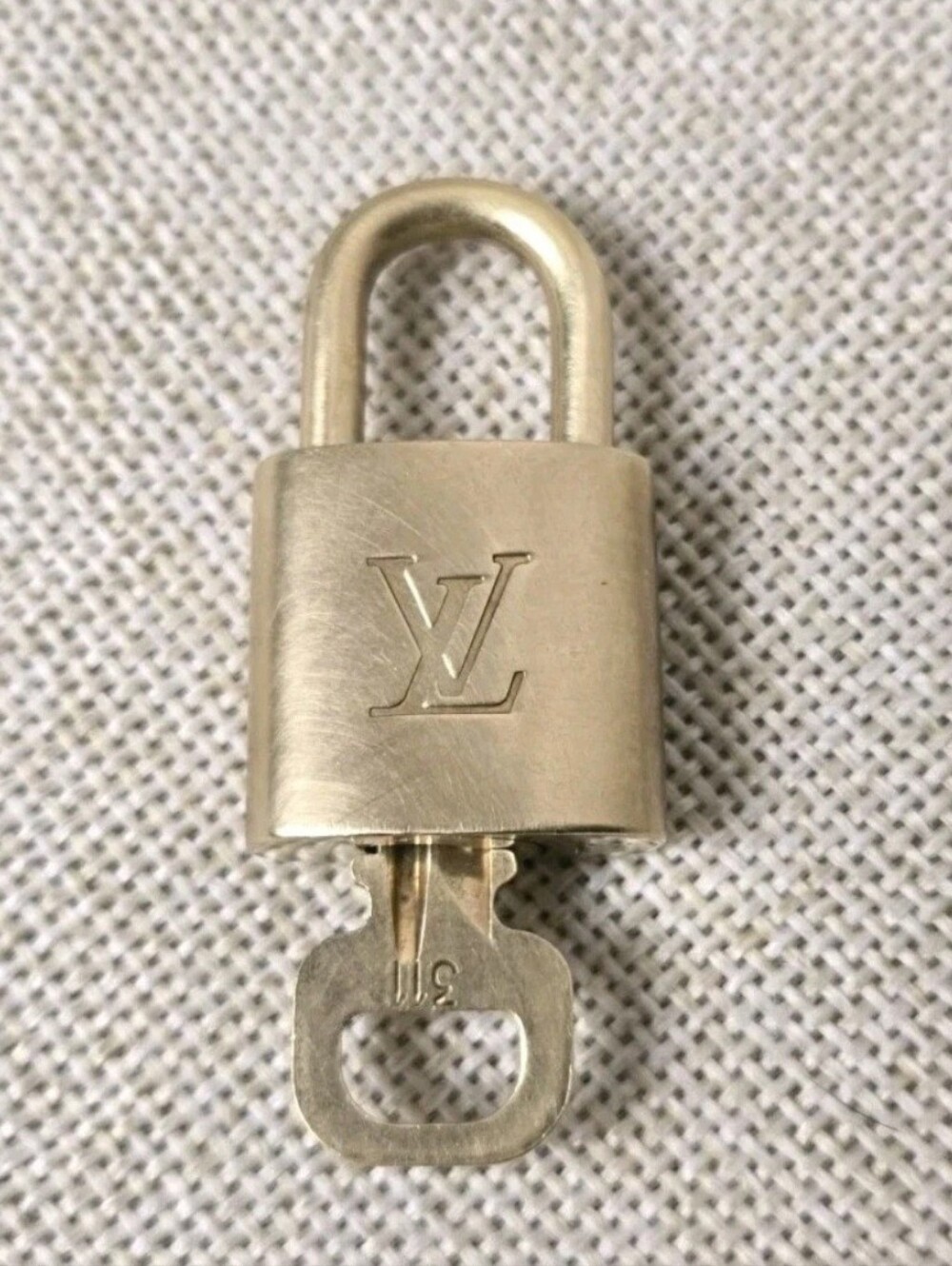 Louis Vuitton Lock and Key #311 Padlock Authentic Gold Bag Charm